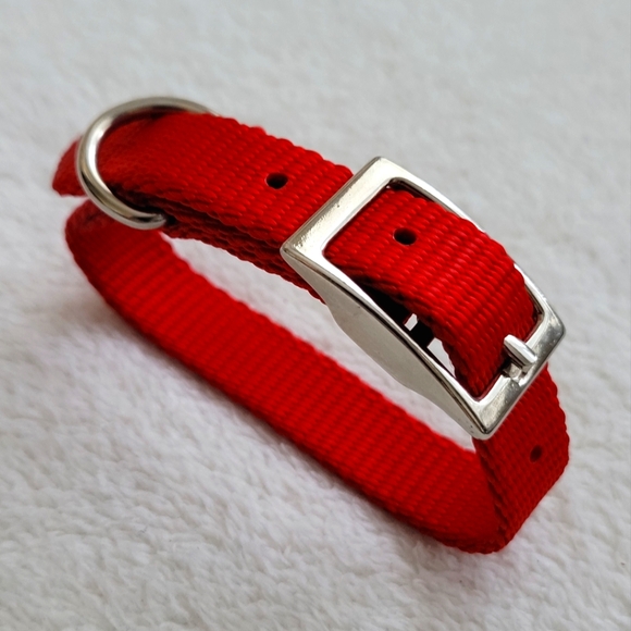 Puppy Collar | NWOT Red Nylon Silver Buckle - Picture 10 of 10